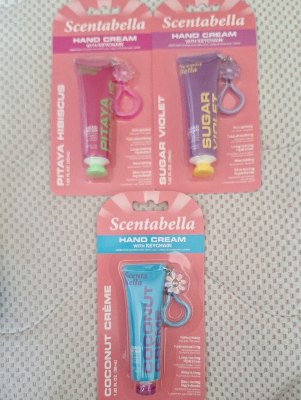 Abella Scentabella Hand Cream Trio in Pink, Purple, Blue
